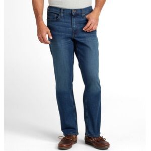 LL Bean BeanFlex Standard Fit Straight Leg Stonewashed Denim Classic Jeans 37x34